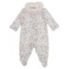 Picture of Monnalisa Bebe Girls Bear & Floral Ruffle Babygrow - Blue