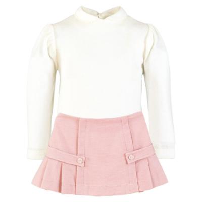 Picture of Miranda Girls Pleated Skirt Set X 2 - Ivory Pink