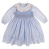 Picture of Sarah Louise Girls Smocked Bodice Wide Collar Dress - Pale Pink Beige - copy