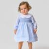 Picture of Sarah Louise Girls Smocked Bodice Wide Collar Dress - Pale Pink Beige - copy
