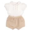Picture of Sarah Louise Baby Girls Embroidered Jampant Set X 2 - Ivory Beige