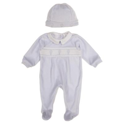 Picture of Deolinda Baby Boys Magic Balloon Smocked Sleepsuit & Hat Set X 2 - Blue