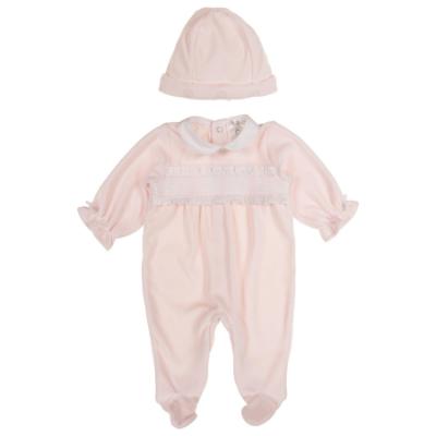 Picture of Deolinda Baby Girls Magic Balloon Smocked Sleepsuit & Hat Set X 2 - Pink