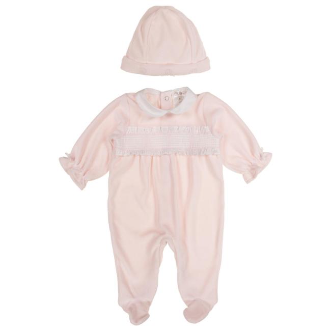 Picture of Deolinda Baby Girls Magic Balloon Smocked Sleepsuit & Hat Set X 2 - Pink