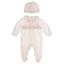 Picture of Deolinda Baby Girls Romera Smocked Sleepsuit & Hat Set X 2 - Ivory Pink