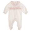 Picture of Deolinda Baby Girls Romera Smocked Sleepsuit & Hat Set X 2 - Ivory Pink