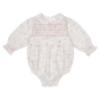 Picture of Deolinda Baby Girls Romera Smocked Toile Cotton Romper - Ivory Pink