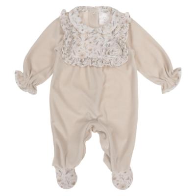 Picture of Deolinda Baby Girls Pure Ruffle Sleepsuit & Hat Set X 2 - Beige