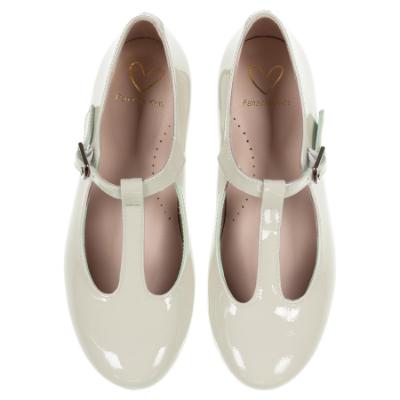 Picture of Panache Girls T Bar Pump - Beach Cream Patent