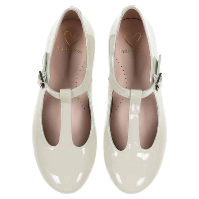 Picture of Panache Girls T Bar Pump - Beach Cream Patent