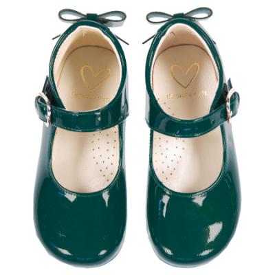 Picture of Panache Baby Girls High Back Bow Shoe - Dark Green Patent