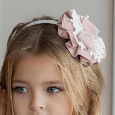 Picture of Miranda Girls Rosette Hair Clip - Pink Ivory