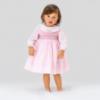 Picture of Sarah Louise Girls Smocked Bodice Wide Collar Dress - Pale Pink Beige