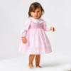 Picture of Sarah Louise Girls Smocked Bodice Wide Collar Dress - Pale Pink Beige