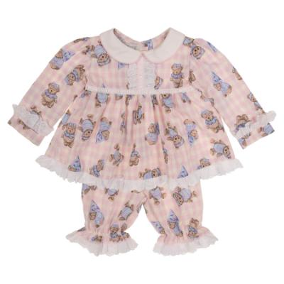Picture of Beau KiD Baby Girls Teddy Bear Print Pyjamas Set X 2 - Pink Blue