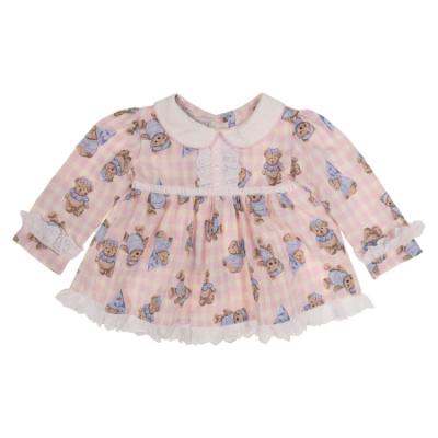 Picture of Beau KiD Baby Girls Teddy Bear Print Pyjamas Set X 2 - Pink Blue