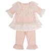 Picture of Beau KiD Girls Lace Ruffle Pyjamas - Pink Ivory