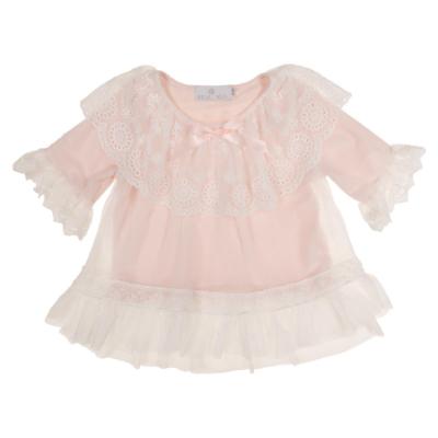 Picture of Beau KiD Girls Lace Ruffle Pyjamas - Pink Ivory