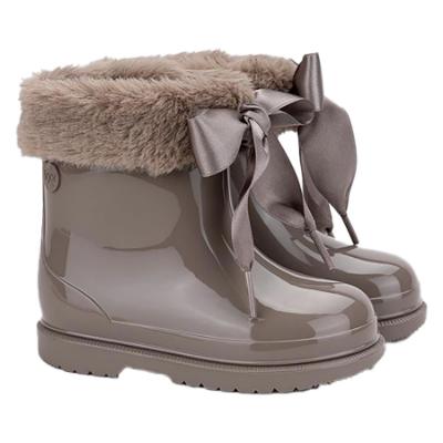 Picture of Igor Bimbi Soft Fur Cuff Ankle Rain Boot - Taupe