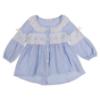 Picture of Beau KiD Girls Lace Ruffle Pyjamas - Blue Ivory