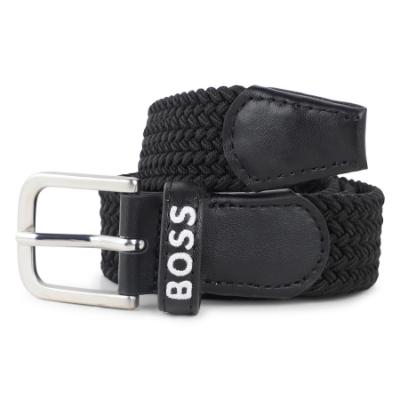 Picture of BOSS Boys Mini Me Braided Belt With Silver Buckle - Black