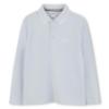 Picture of BOSS Boys Long Sleeve Pique Cotton Polo Top - Pale Blue White