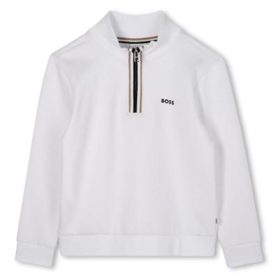 Picture of BOSS Boys Mini Me Iconic Tab Sweatshirt - White