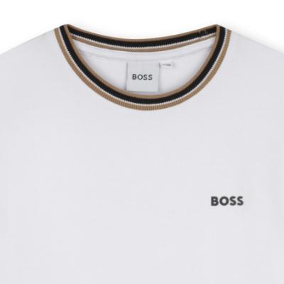 Picture of BOSS Boys Mini Me Short Sleeve Iconic Stripes T-Shirt - White