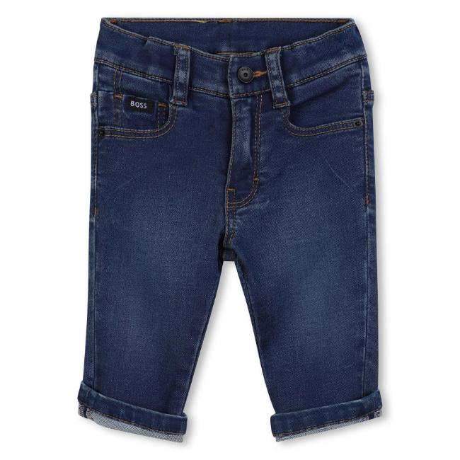 Picture of BOSS Toddler Boys Stone Wash Denim Trousers - Dark Blue