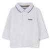 Picture of BOSS Toddler Boys Long Sleeve Pique Cotton Polo Top - White Black