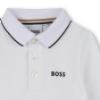 Picture of BOSS Toddler Boys Long Sleeve Pique Cotton Polo Top - White Black