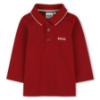 Picture of BOSS Toddler Boys Long Sleeve Pique Cotton Polo Top - Grenade Red White