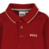 Picture of BOSS Toddler Boys Long Sleeve Pique Cotton Polo Top - Grenade Red White