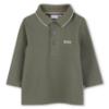 Picture of BOSS Toddler Boys Long Sleeve Pique Cotton Polo Top - Green White