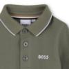 Picture of BOSS Toddler Boys Long Sleeve Pique Cotton Polo Top - Green White