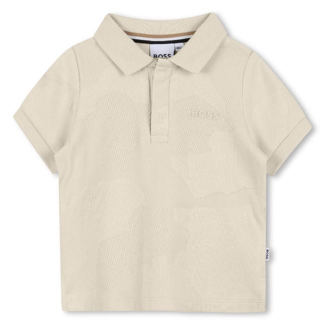 Picture of BOSS Toddler Boys Short Sleeve Jacquard Polo Top - Vanilla Cream