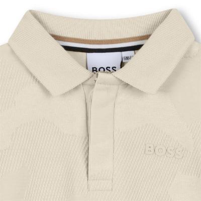 Picture of BOSS Toddler Boys Short Sleeve Jacquard Polo Top - Vanilla Cream