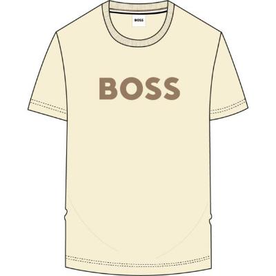 Picture of BOSS Boys Short Sleeve Logo T-Shirt - Vanilla Cream