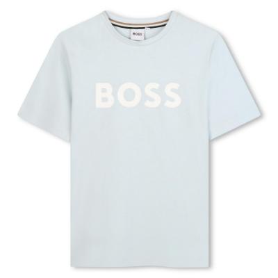 Picture of BOSS Boys Short Sleeve Logo T-Shirt - Pale Blue