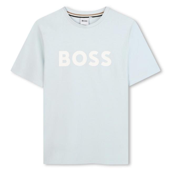 Picture of BOSS Boys Short Sleeve Logo T-Shirt - Pale Blue