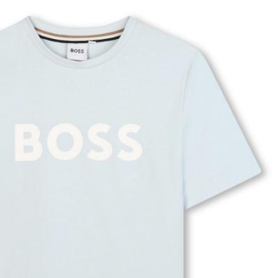 Picture of BOSS Boys Short Sleeve Logo T-Shirt - Pale Blue
