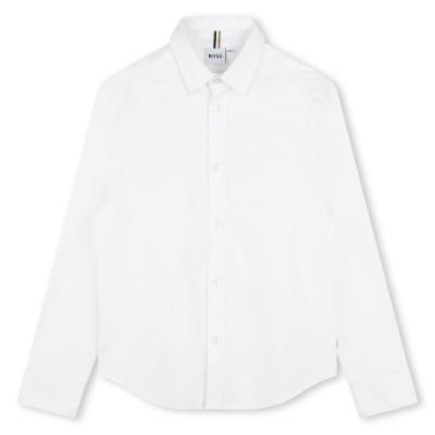 Picture of BOSS Boys Long Sleeve Traditional Shirt - White White