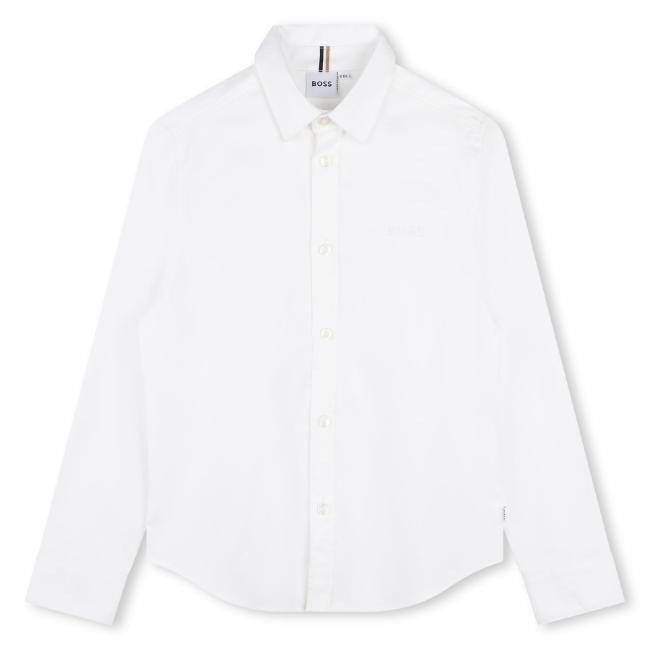Picture of BOSS Boys Long Sleeve Traditional Shirt - White White