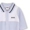 Picture of BOSS Baby Boys Logo Velour Sleepsuit - Pale Blue