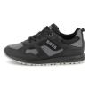 Picture of BOSS Boys Mini Me Lace Up Logo Trainers - Black Grey