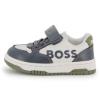 Picture of BOSS Toddler Boys Mini Me Easy On Logo Trainers - Grey White Green