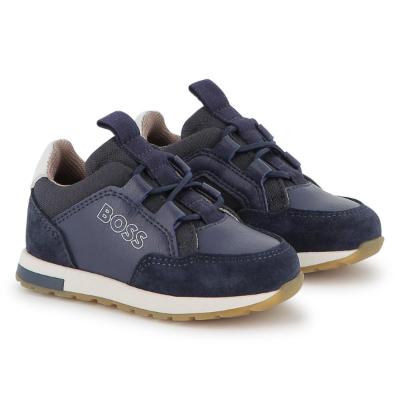 Picture of BOSS Toddler Boys Easy On Logo Trainers - Navy Blue