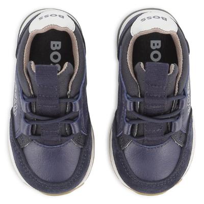 Picture of BOSS Toddler Boys Easy On Logo Trainers - Navy Blue