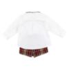 Picture of Foque Boys Shirt  & Check Shorts Set - Ivory Brown Beige