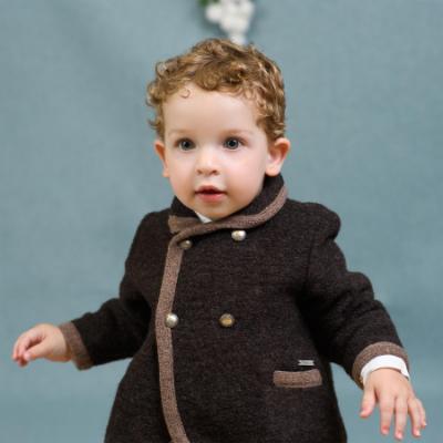 Picture of Foque Boys Double Breasted Wool Coat - Brown